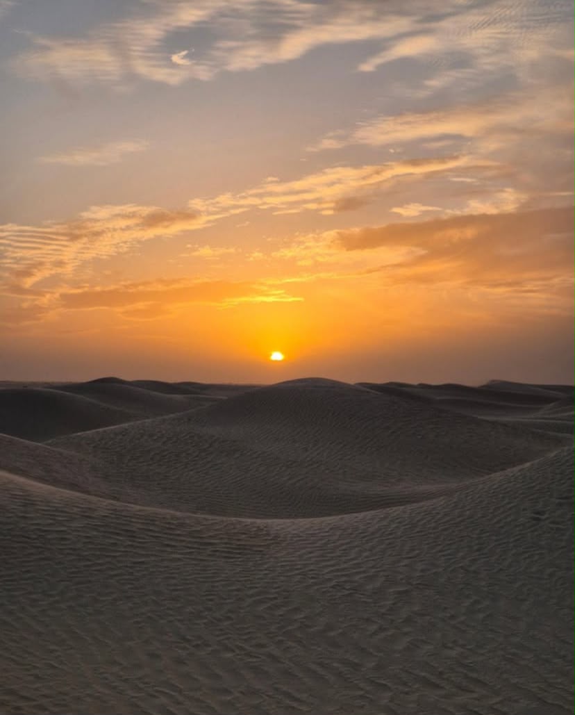 Sunset across the dunes of the Libyan desert